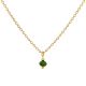 Gold Plated Minimalist Necklace with Green Bead Charm